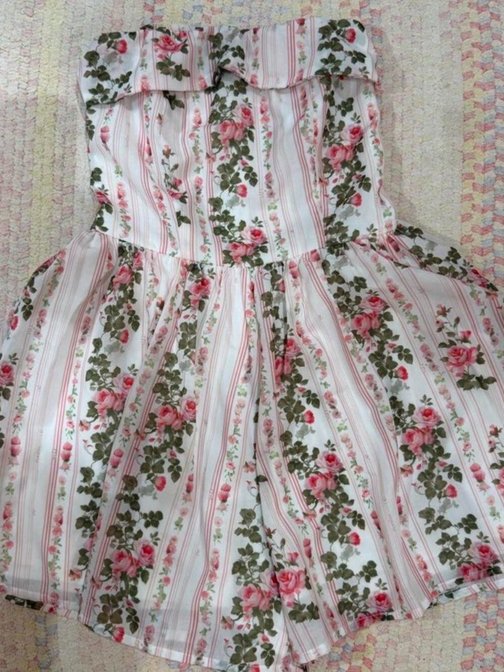 Mable strapless floral romper